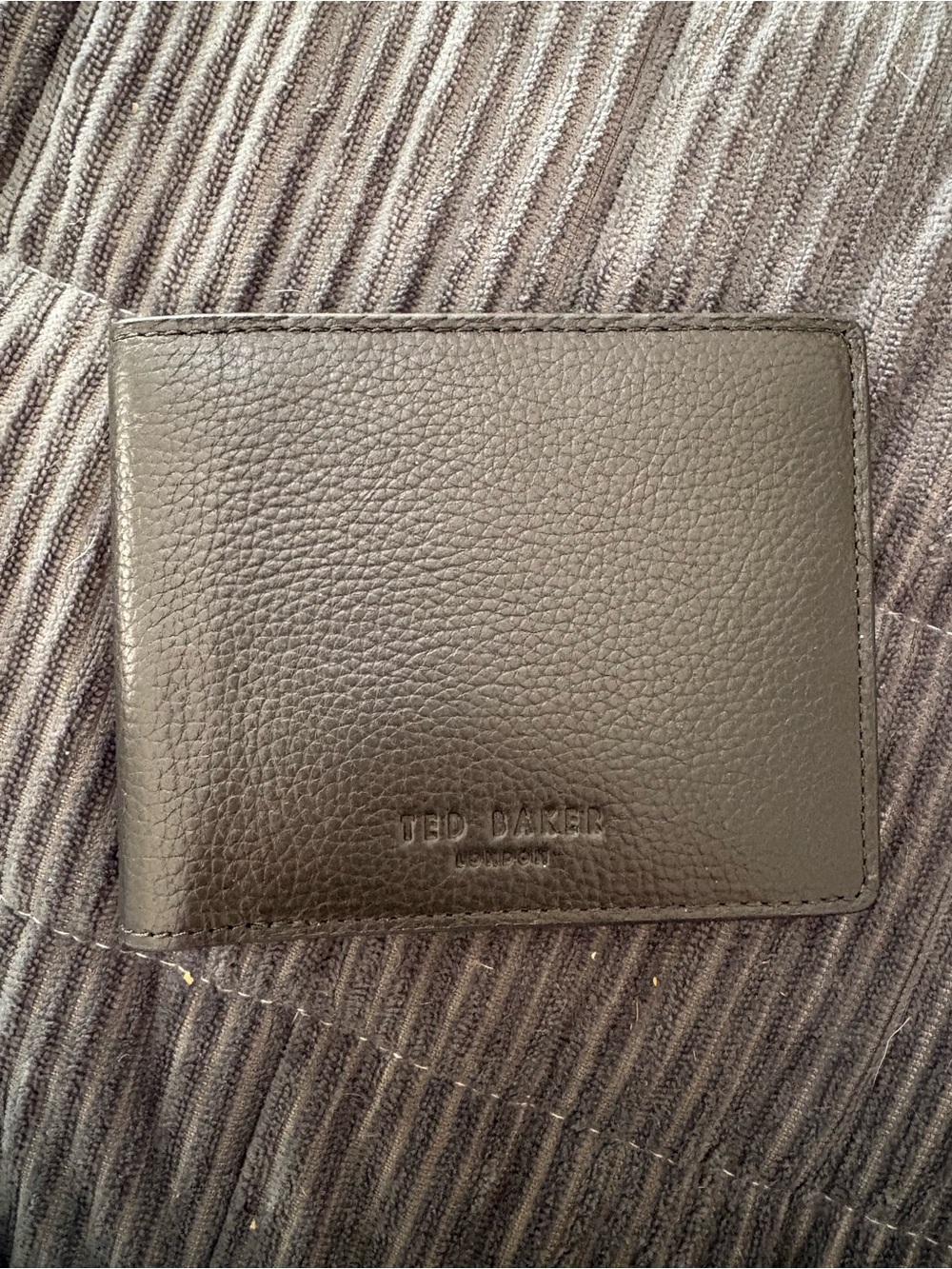 Ted Baker Black Pebbled Leather Bifold Wallet